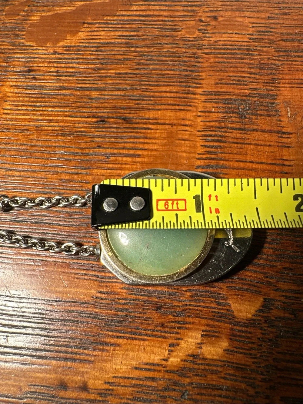 Vintage Judith Lieber Cabochon Green Stone Keychain Jade 1”X1.5” Made In Italy